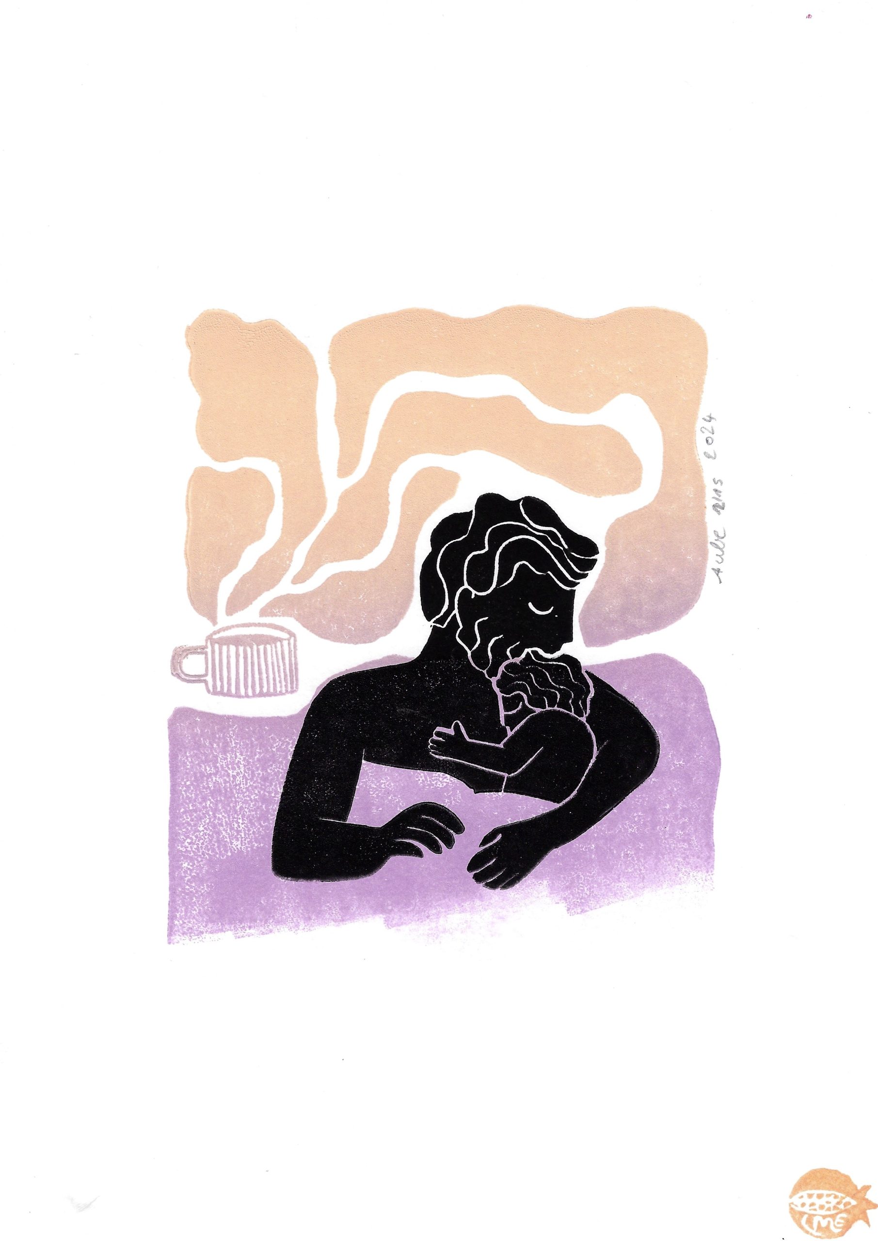 Illustration papa bébé parent enfant père amour naissance