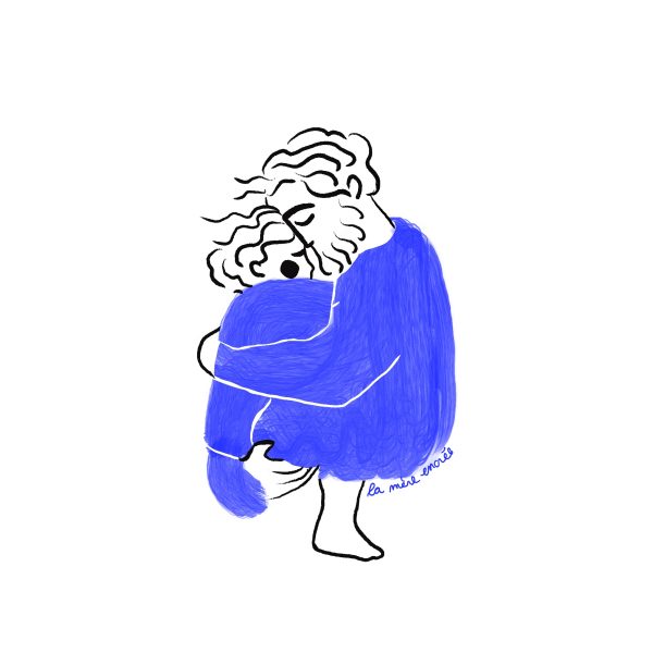 Illustration câlin papa enfant