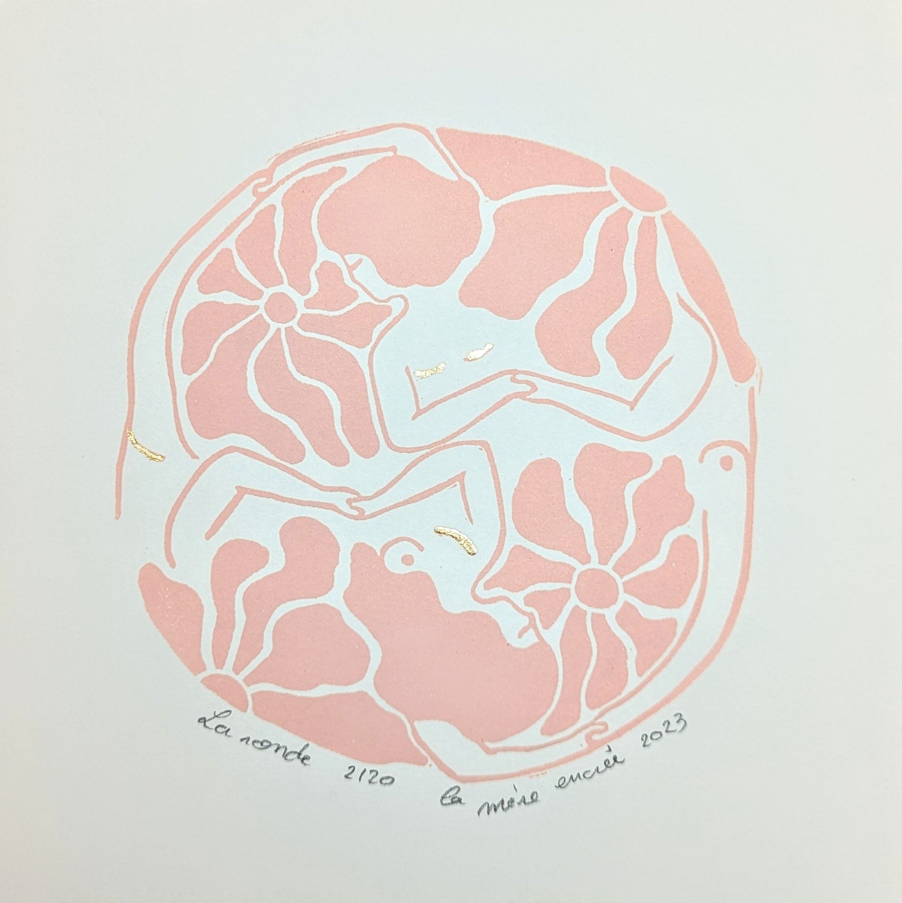 Linogravure - La ronde