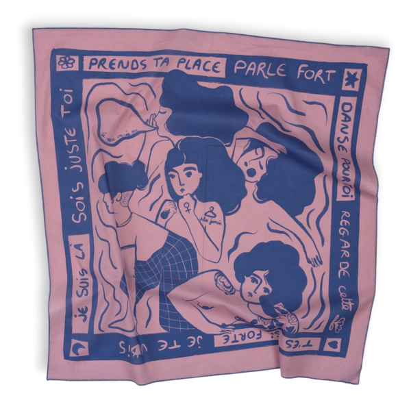 Bandana d'amour - bleu+rose