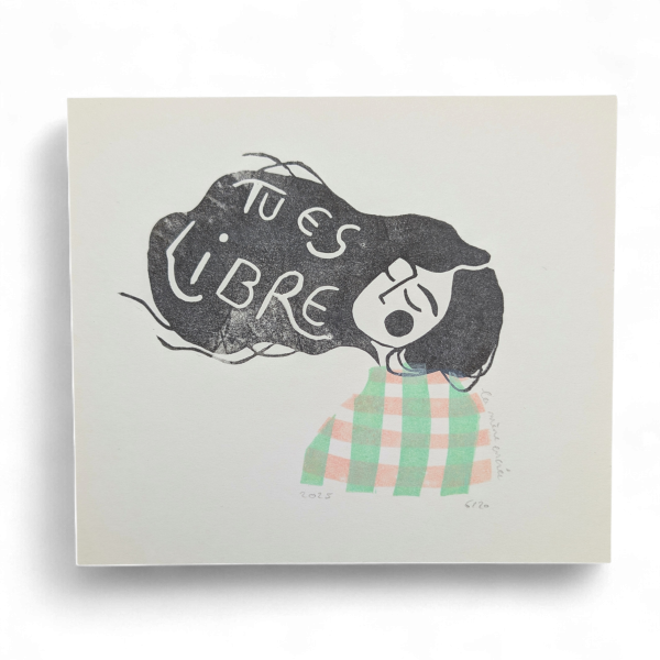 Linogravure - Tu es libre
